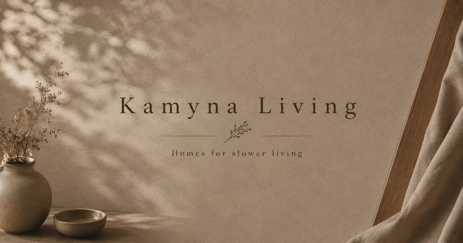Kamyna Living identity setting for Ruma Kamyna in Megamendung, Puncak Bogor, with ceramics and linen